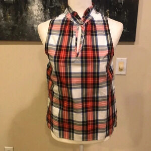 NWT J. Crew Stewart Tartan ruffle top-Size 00